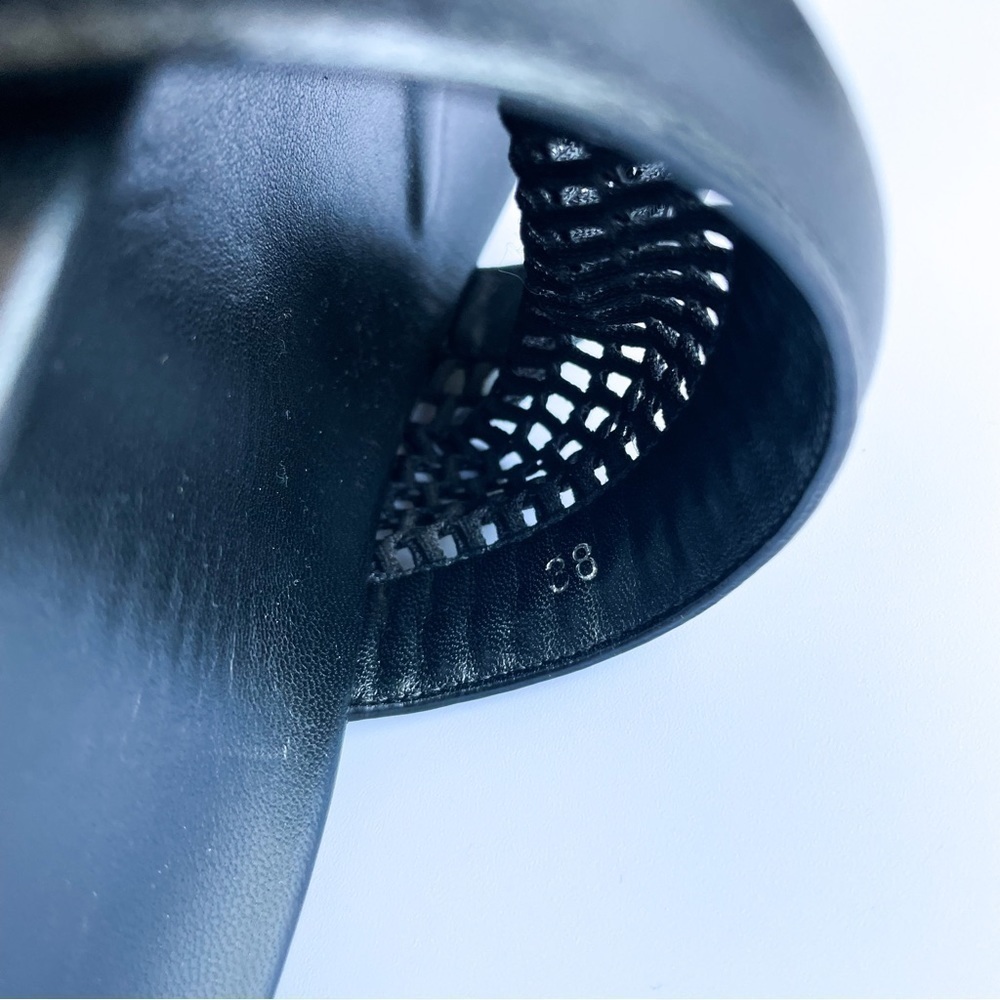 Nwob ALEXANDER WANG Jac Mesh and Leather Women’s Slides Black Sz 38 - Picture 5 of 7